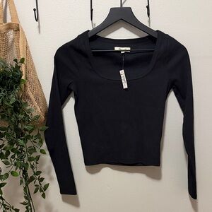 Madewell Square-Neck Long-Sleeve Crop Tee